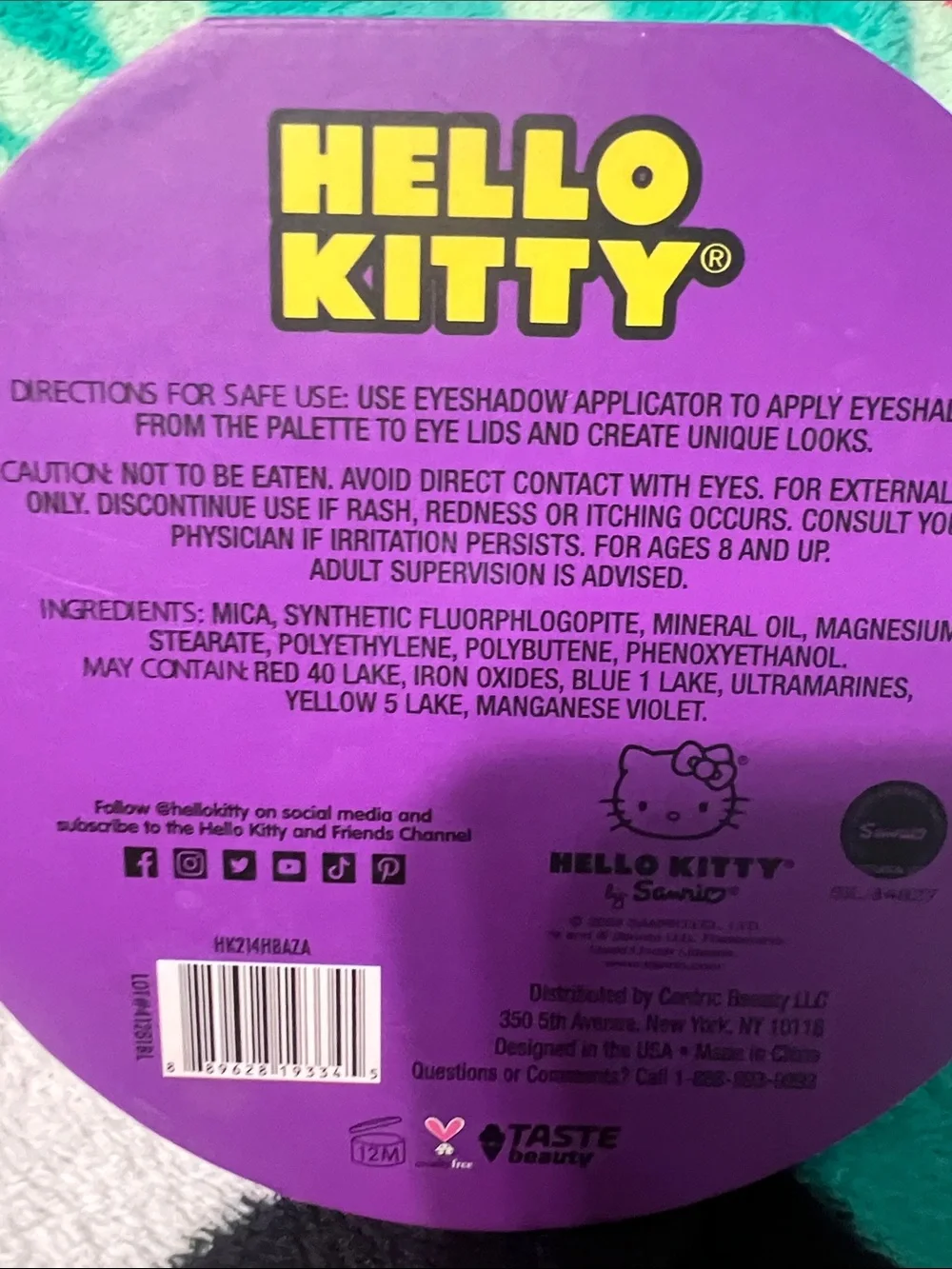 Hello Kitty Halloween Eyeshadow Palette - Purple, Yellow, Green, Black, Silver